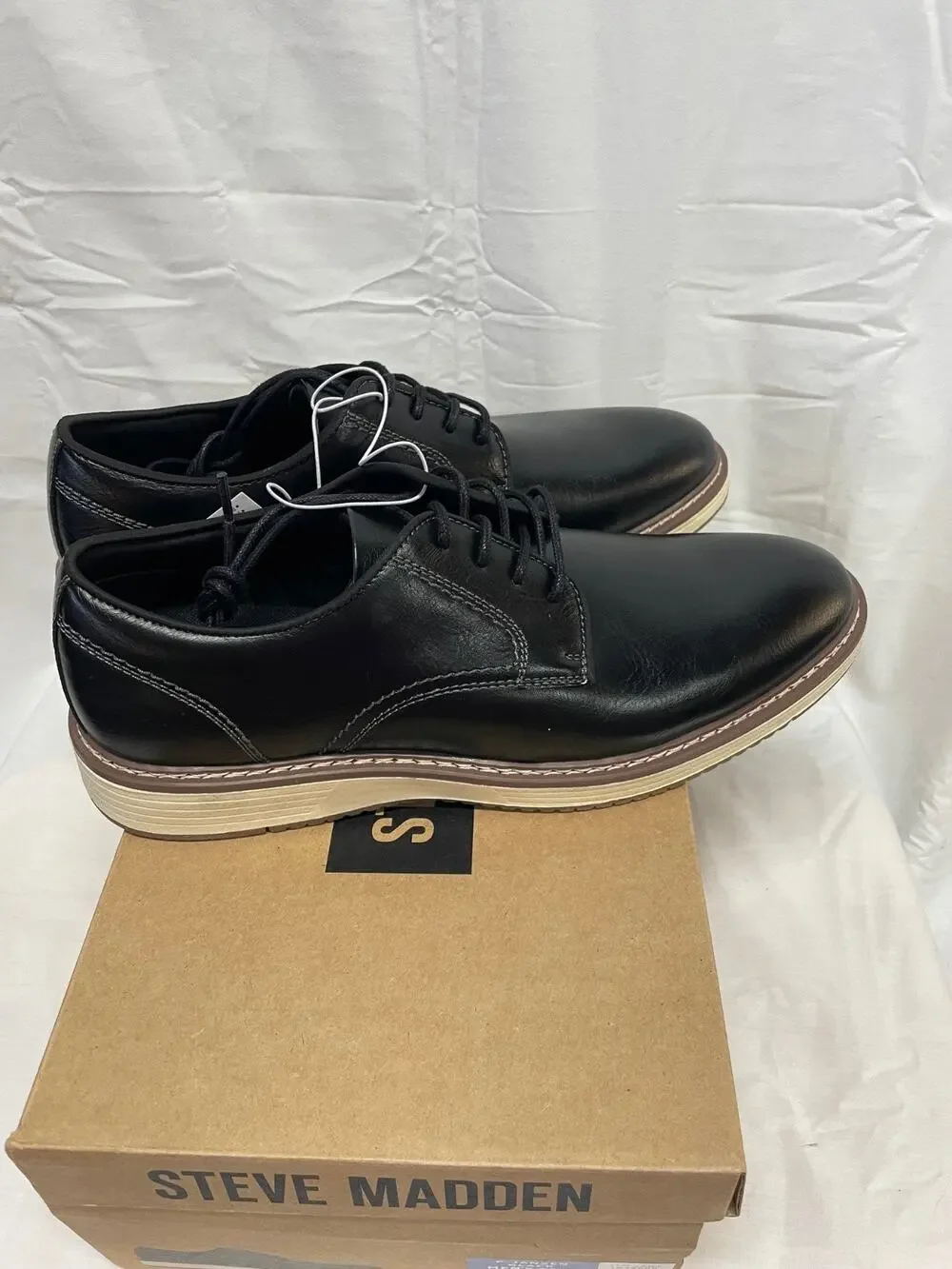 Steve Madden P Jansen Black Men’s Oxford Dress Shoes Size 9 New in Box